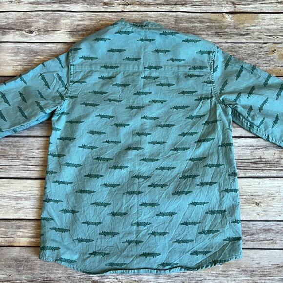 Next Alligator Mandarin Collar Shirt 5-6 - Picture 5 of 8
